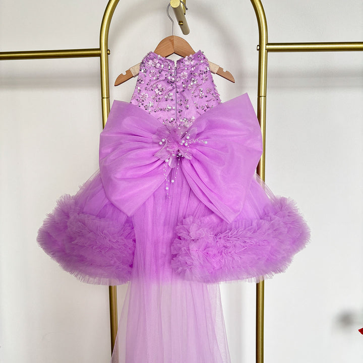 Sparkly Sage Green Princess Dress for Girls 3D Floral Party Dress J873B