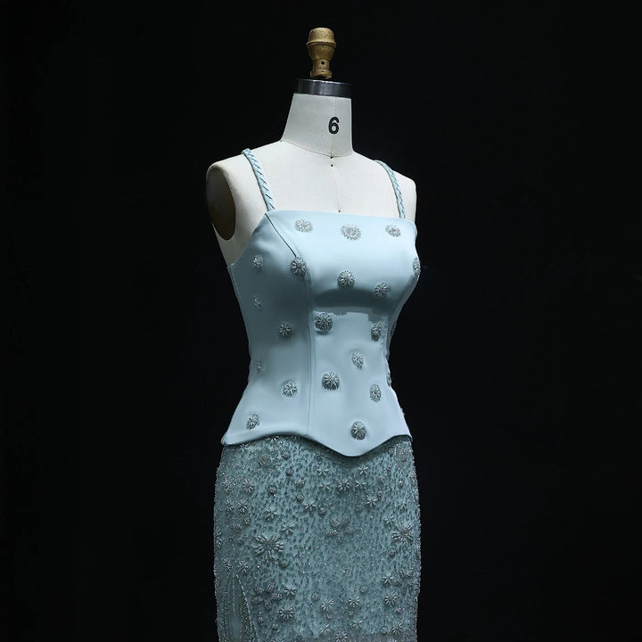 Lilac Two Piece Sage Green Dubai Wedding Gown SS697