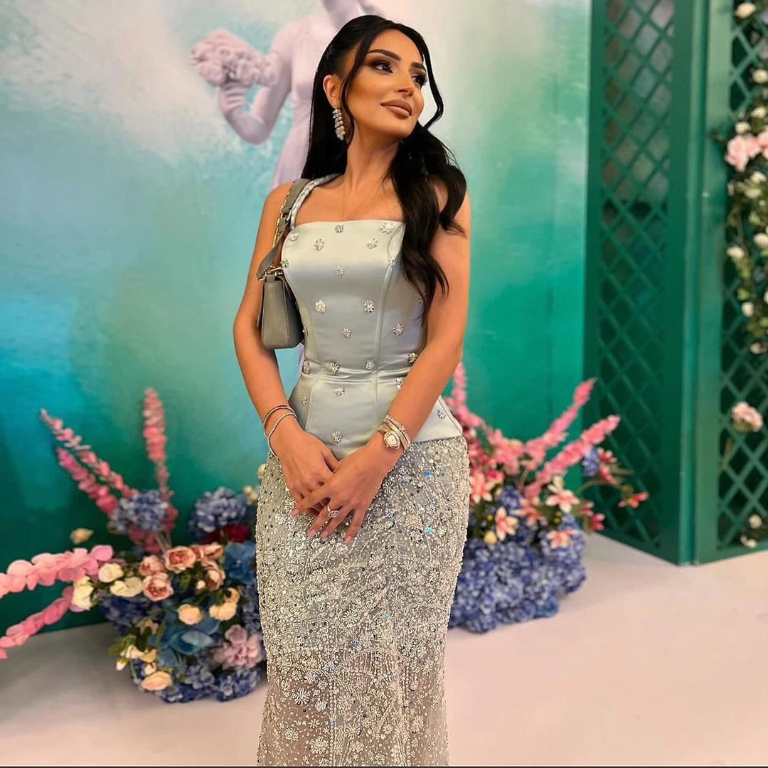 Lilac Two Piece Sage Green Dubai Wedding Gown SS697