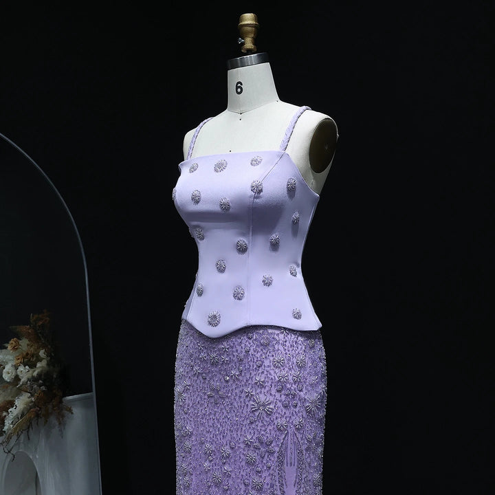 Lilac Two Piece Sage Green Dubai Wedding Gown SS697
