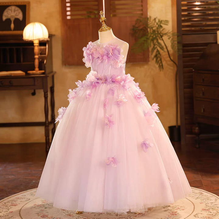 Elegant Flower Princess Gown for Girls Birthday Pageant J605