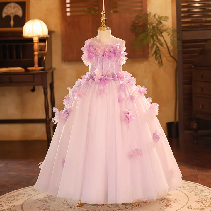 Elegant Flower Princess Gown for Girls Birthday Pageant J605