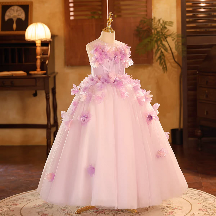 Elegant Flower Princess Gown for Girls Birthday Pageant J605