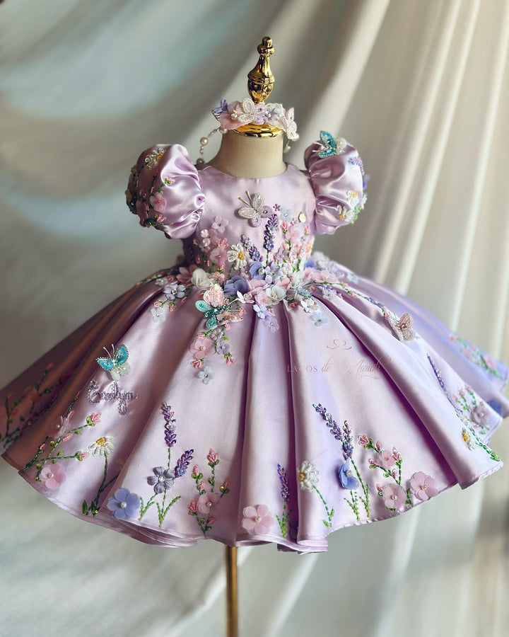 Handmade Lilac Garden Blossom Princess Birthday Dress J831