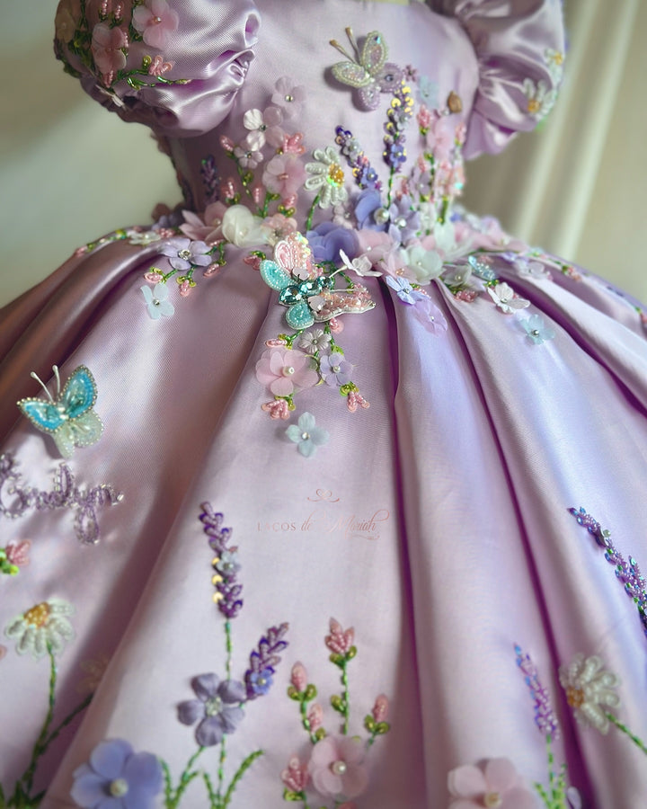 Handmade Lilac Garden Blossom Princess Birthday Dress J831