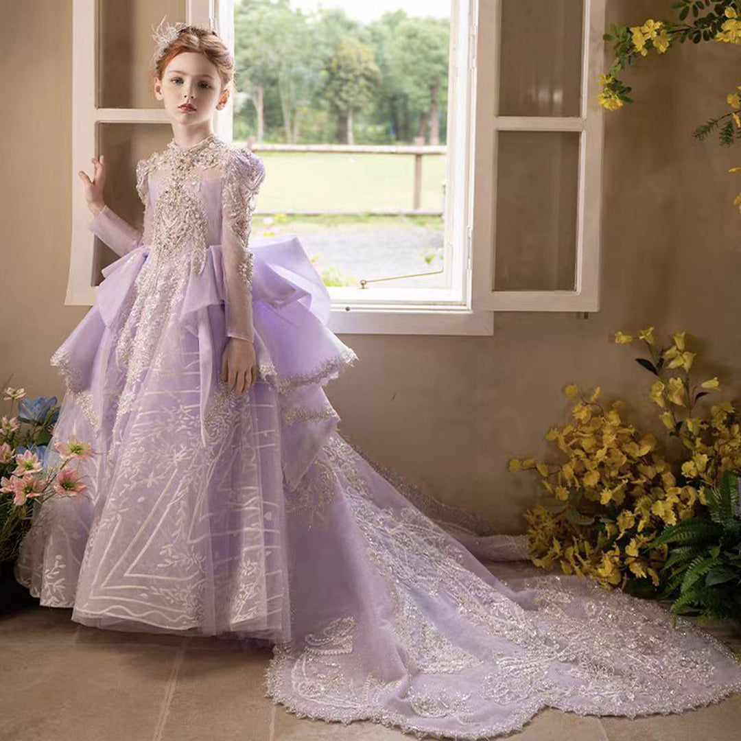 Luxury Crystal Princess Girl Dress for Birthday Pageant Party J123