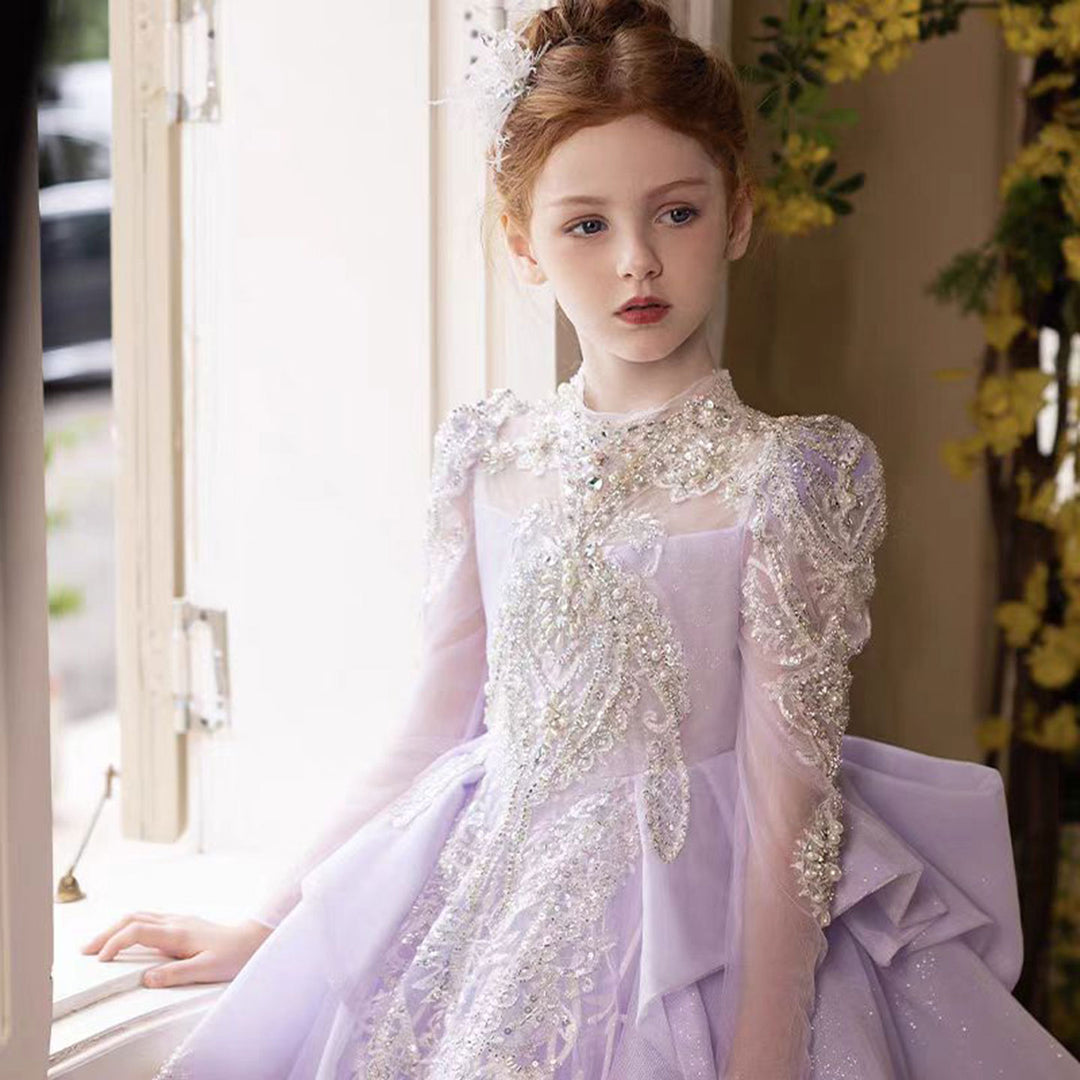 Luxury Crystal Princess Girl Dress for Birthday Pageant Party J123