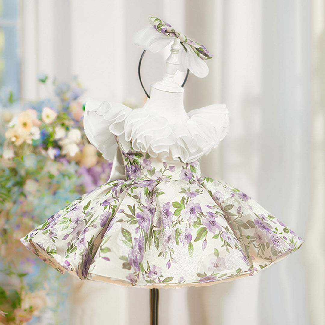 Elegant Lilac Flower Girl Dress for Princess Birthday Party D227