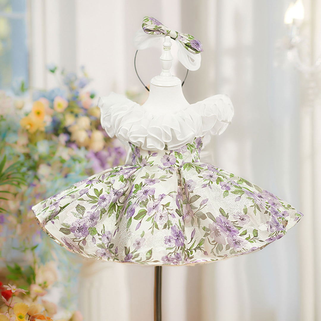 Elegant Lilac Flower Girl Dress for Princess Birthday Party D227