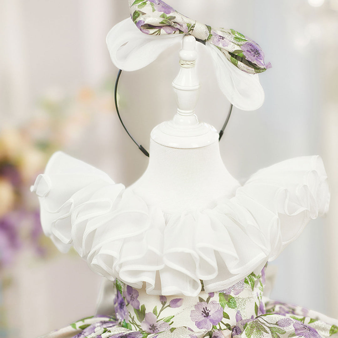 Elegant Lilac Flower Girl Dress for Princess Birthday Party D227
