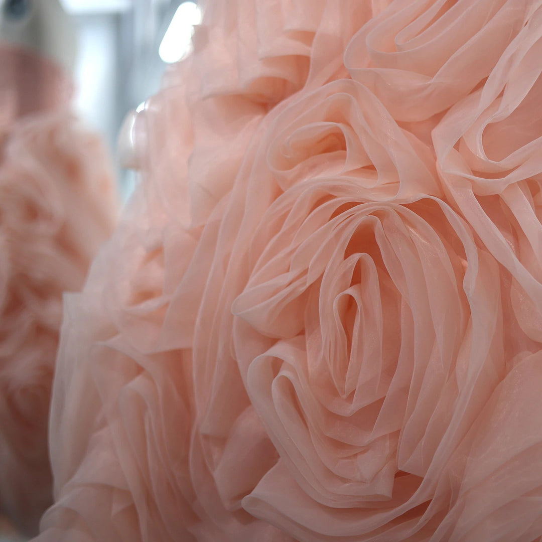 Luxury 3D Rose Flower Pink Short Evening Dresses for Wedding Party SS343