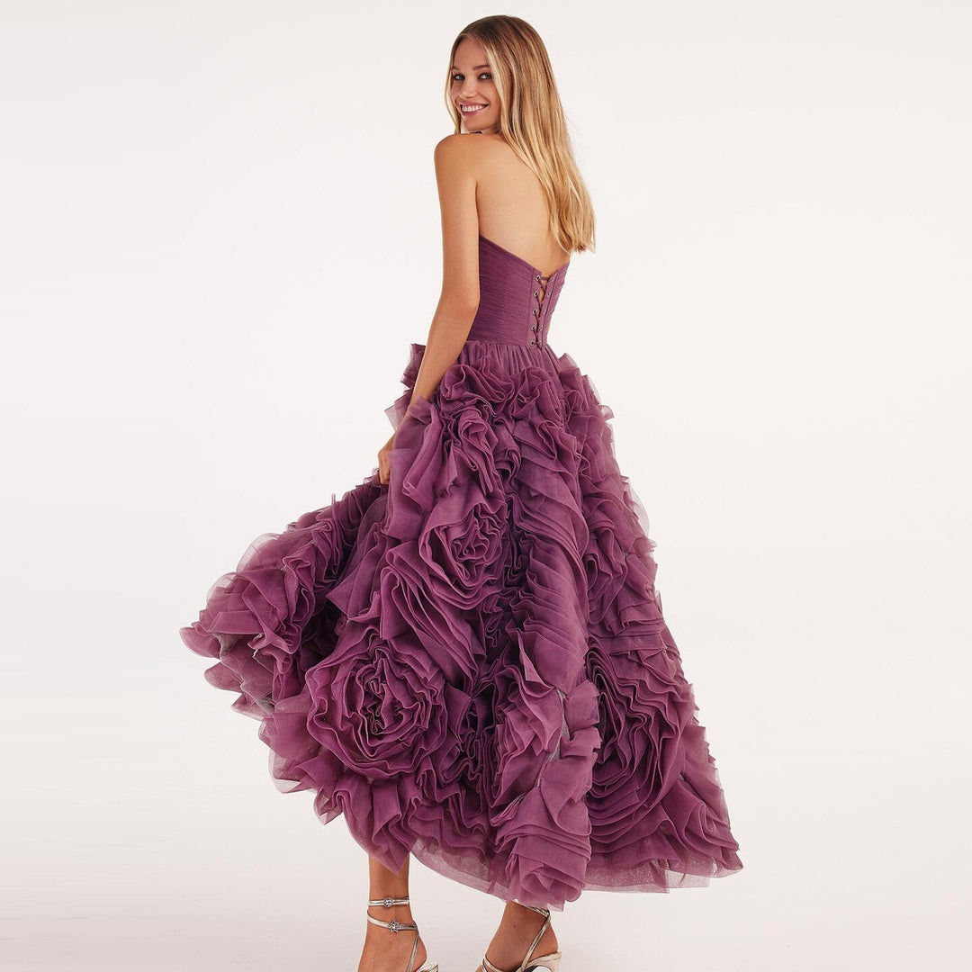 Luxury 3D Rose Flower Pink Short Evening Dresses for Wedding Party SS343