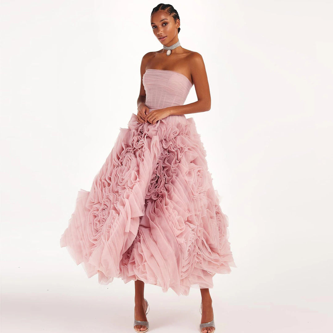 strapless open back dress Luxury Feathers Pink Mermaid Evening Dress Spaghetti Straps Side Slit Long  Prom Dresses for Women Wedding – DreamyVow