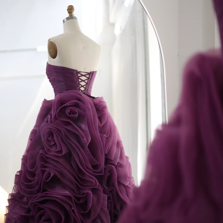 Luxury 3D Rose Flower Pink Short Evening Dresses for Wedding Party SS343