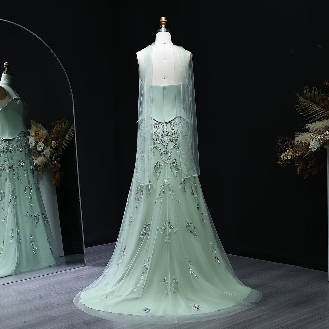 Luxury Arabic Evening Dress Wedding Elegant Formal Party Gowns SS254 Yellow / 8 Luxury Arabic Evening Dress Wedding Elegant Formal Party Gowns SS254 Yellow / 8