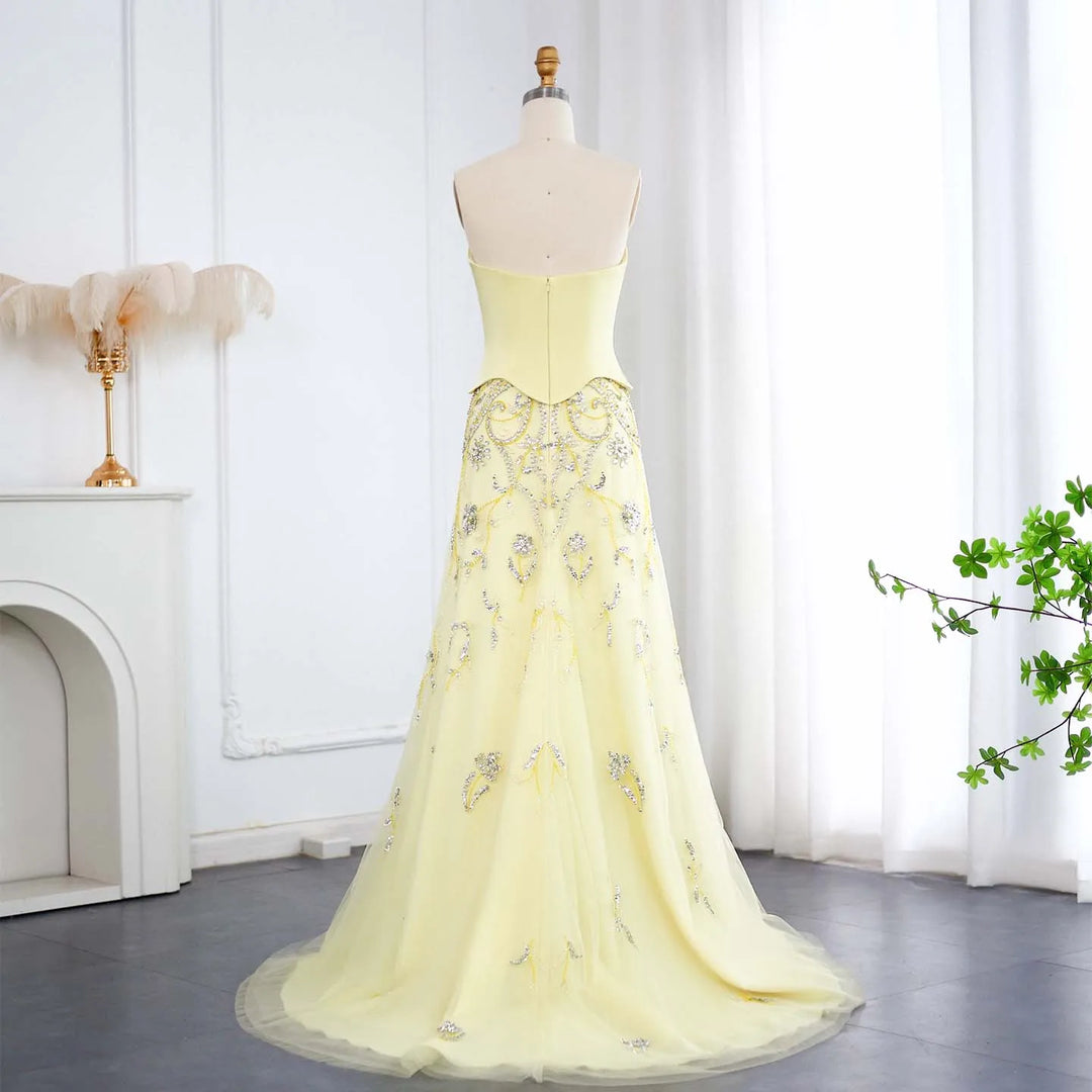 sachin and babi light blue dress Luxury Arabic Evening Dress Wedding Elegant Formal Party Gowns SS254 –  DreamyVow