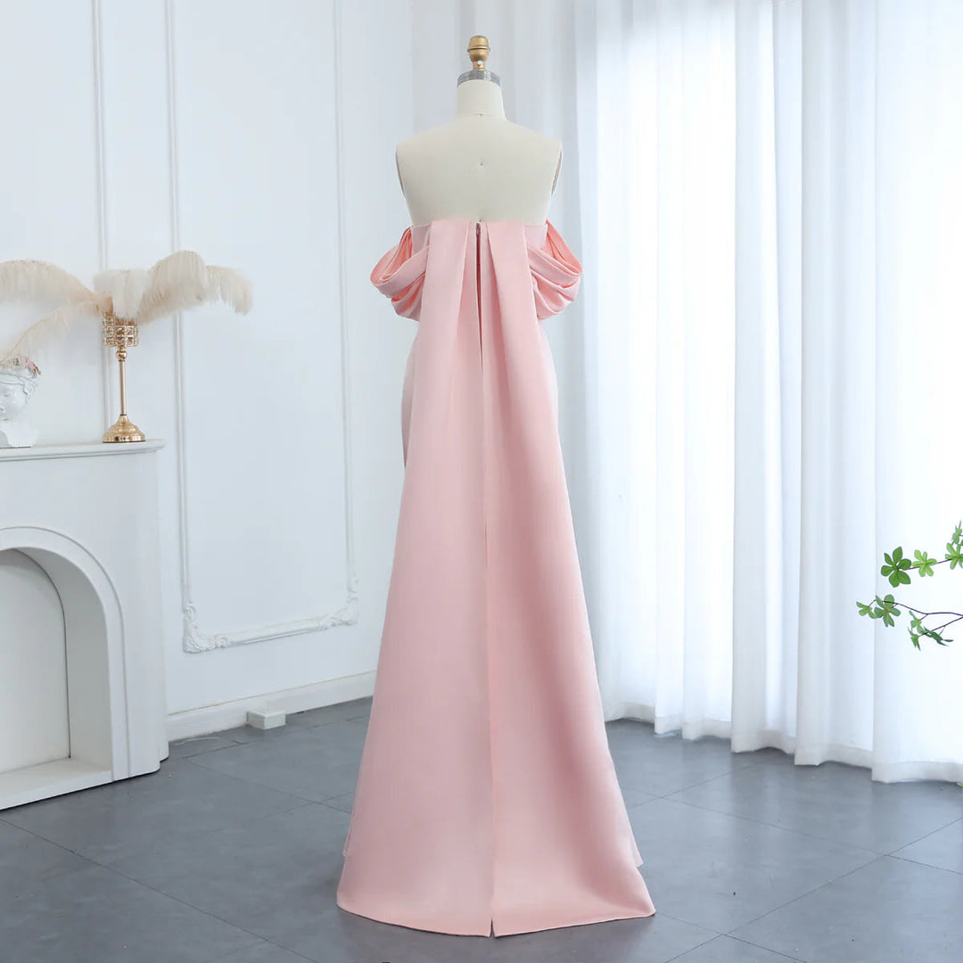Luxury Baby Pink Off Shoulder Evening Dress for Women Party SS500 Luxury Baby Pink Off Shoulder Evening Dress for Women Party SS500