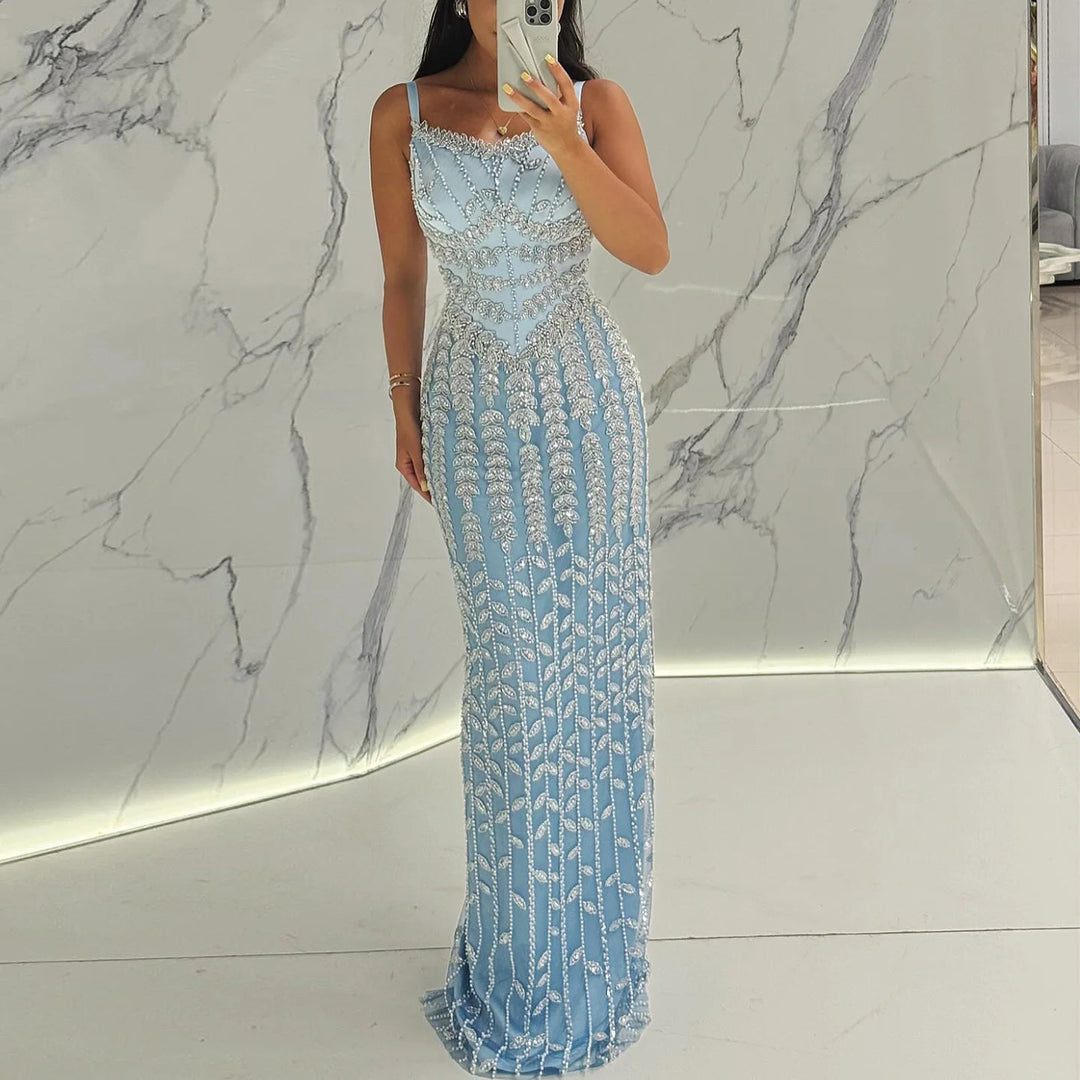 Luxury Rose Pink One Shoulder Mermaid Evening Dresses for Women Wedding Party High Slit Long Prom Formal Gowns Black / 10 Luxury Rose Pink One Shoulder Mermaid Evening Dresses for Women Wedding Party High Slit Long Prom Formal Gowns Black / 10