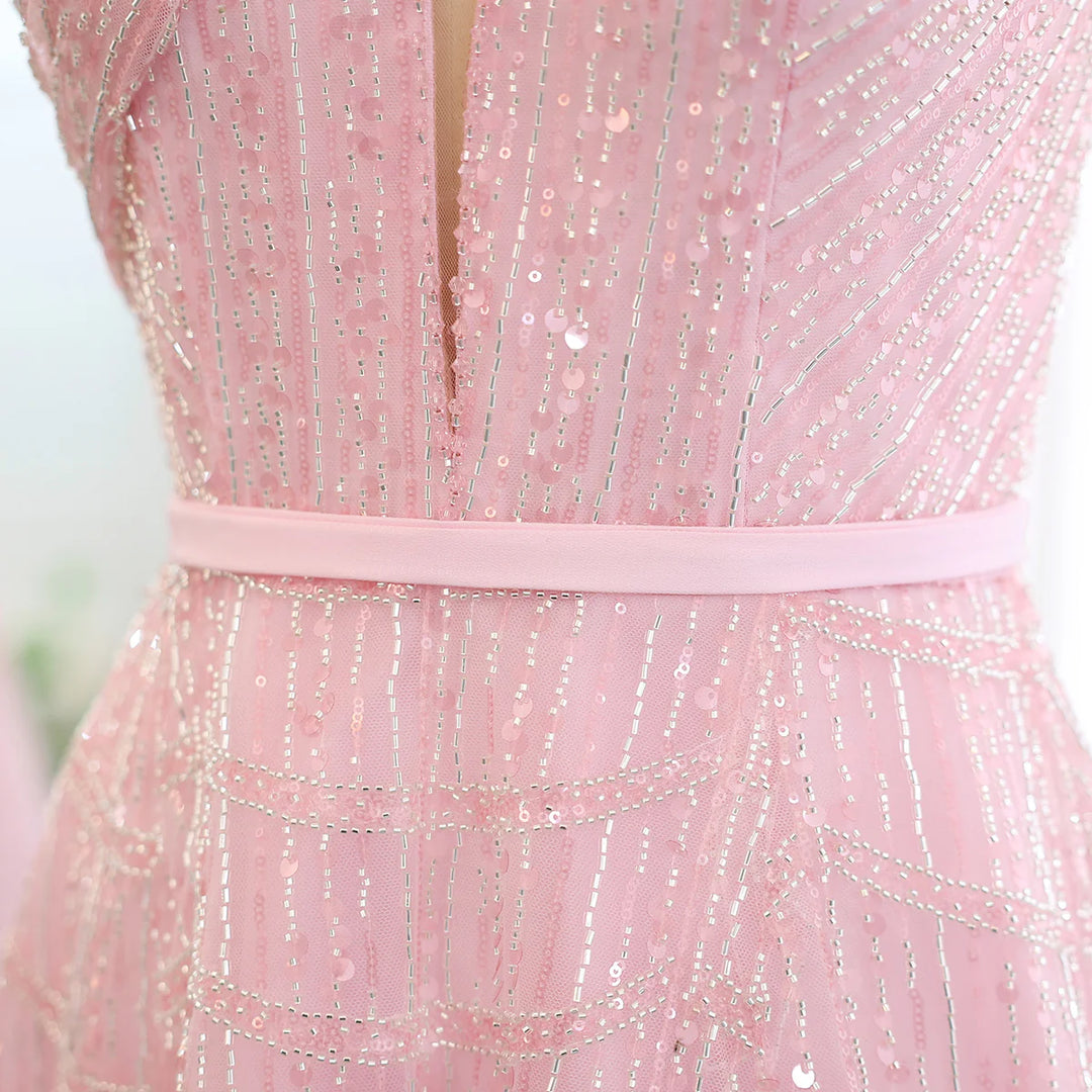 Luxury Beaded Lilac Evening Dresses for Women Wedding Party SS329
