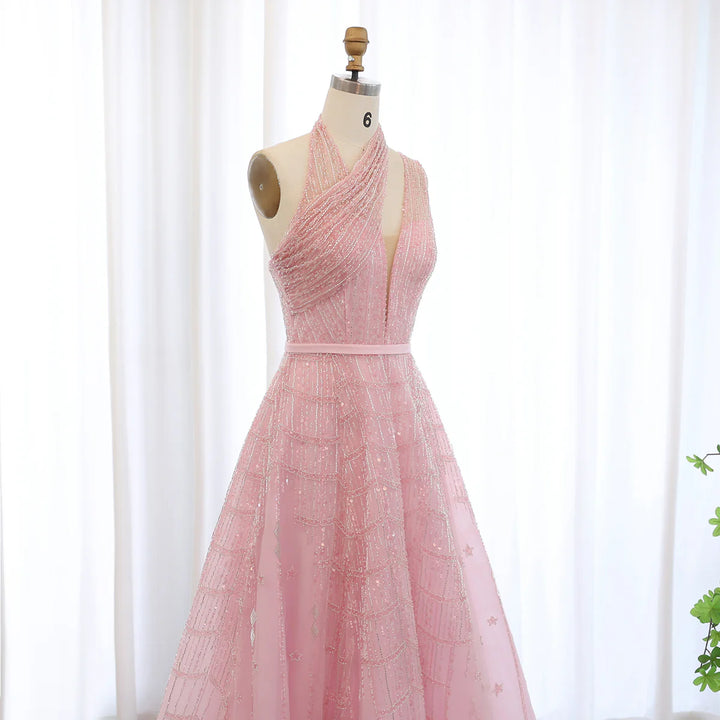 Luxury Beaded Lilac Evening Dresses for Women Wedding Party SS329