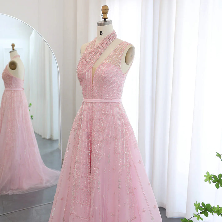 Luxury Beaded Lilac Evening Dresses for Women Wedding Party SS329