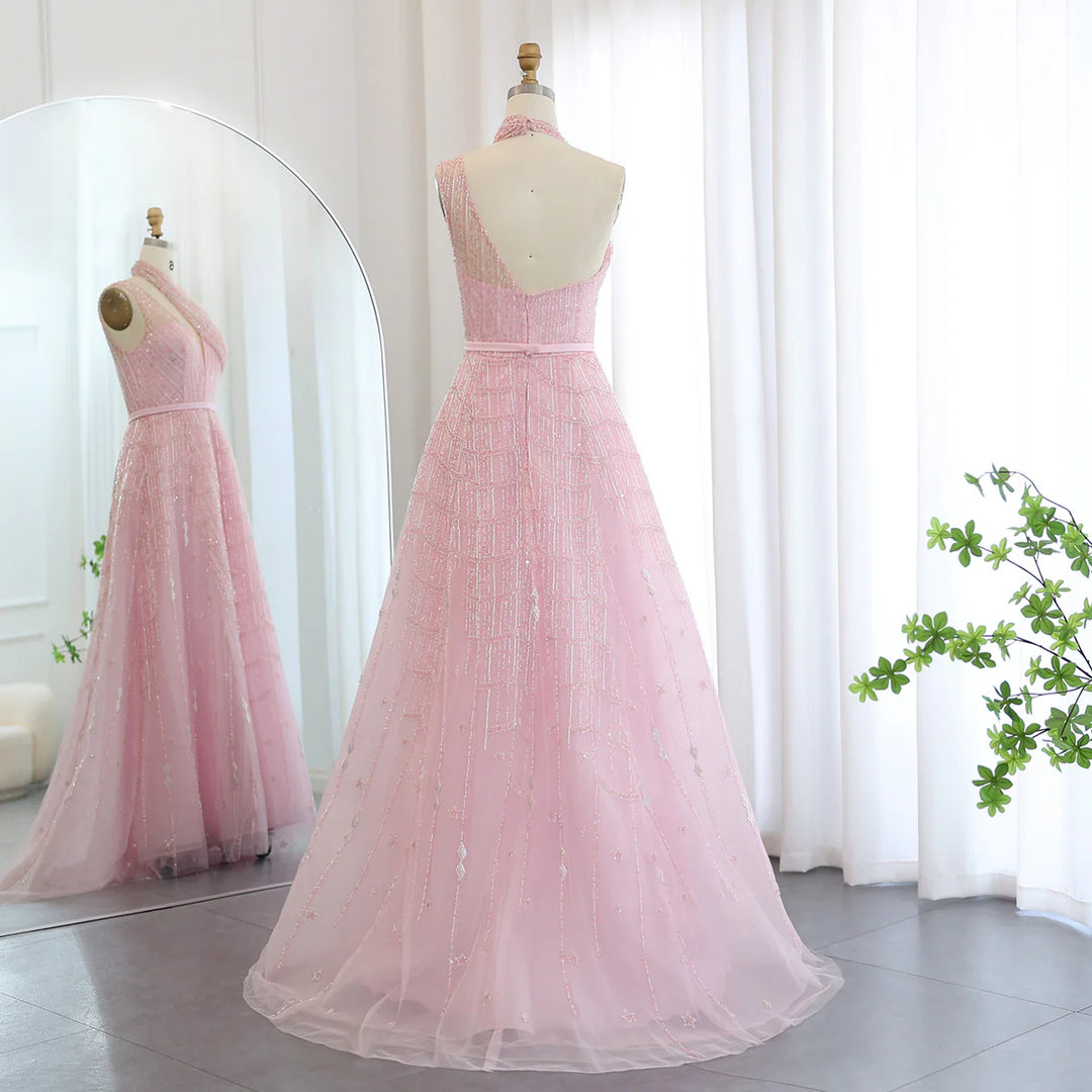 Luxury Beaded Lilac Evening Dresses for Women Wedding Party SS329