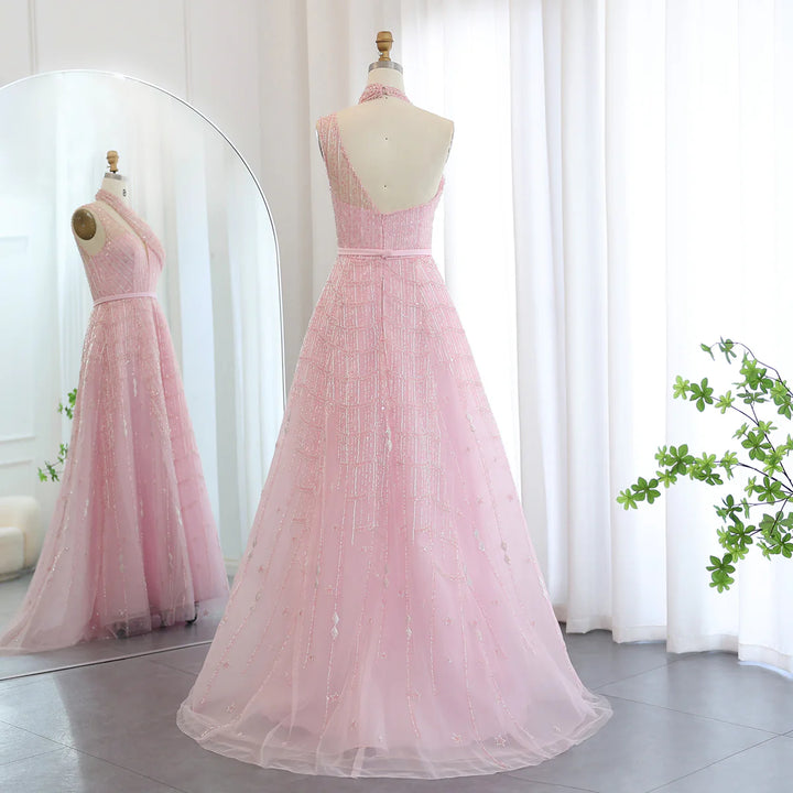 Luxury Beaded Lilac Evening Dresses for Women Wedding Party SS329