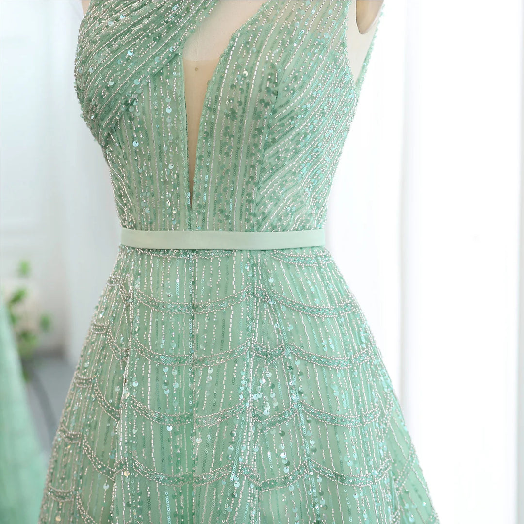 Luxury Beaded Lilac Evening Dresses for Women Wedding Party SS329