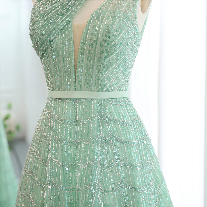 Luxury Beaded Lilac Evening Dresses for Women Wedding Party SS329
