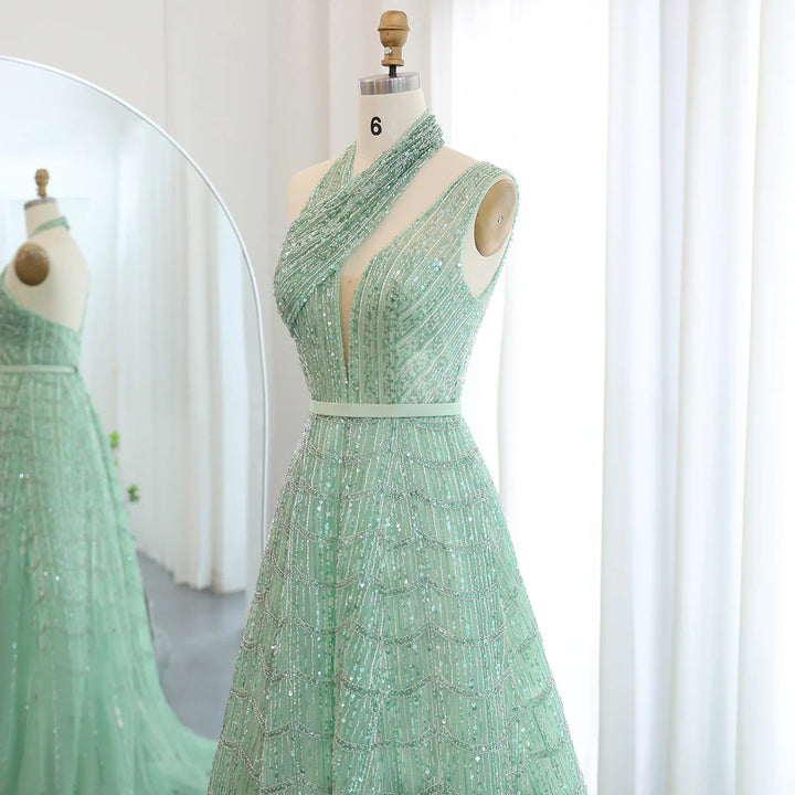 Luxury Beaded Lilac Evening Dresses for Women Wedding Party SS329