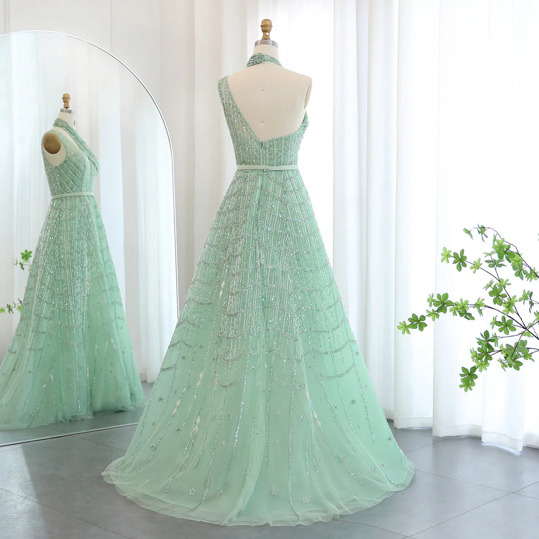 Luxury Beaded Lilac Evening Dresses for Women Wedding Party SS329