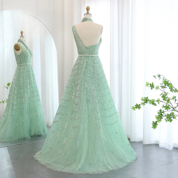 Luxury Beaded Lilac Evening Dresses for Women Wedding Party SS329