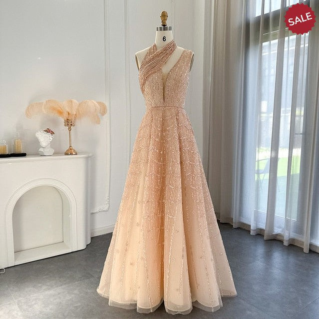 Luxury Beaded Lilac Evening Dresses for Women Wedding Party SS329