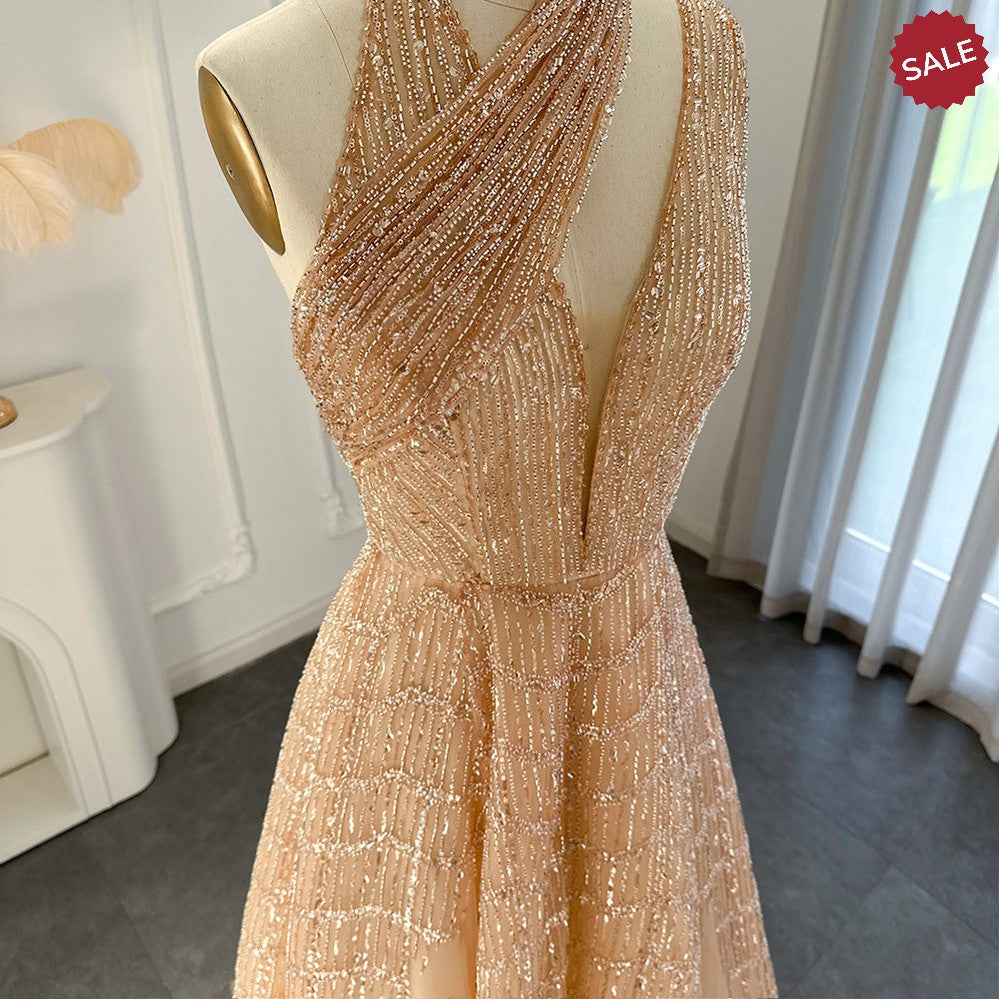 Luxury Beaded Lilac Evening Dresses for Women Wedding Party SS329