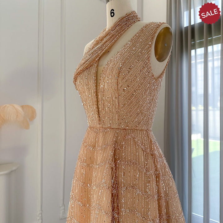 Luxury Beaded Lilac Evening Dresses for Women Wedding Party SS329