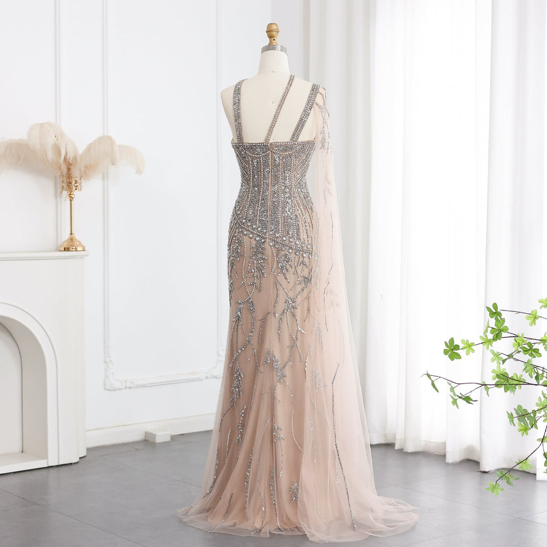 nude one shoulder dress Nude One-Shoulder Dress
