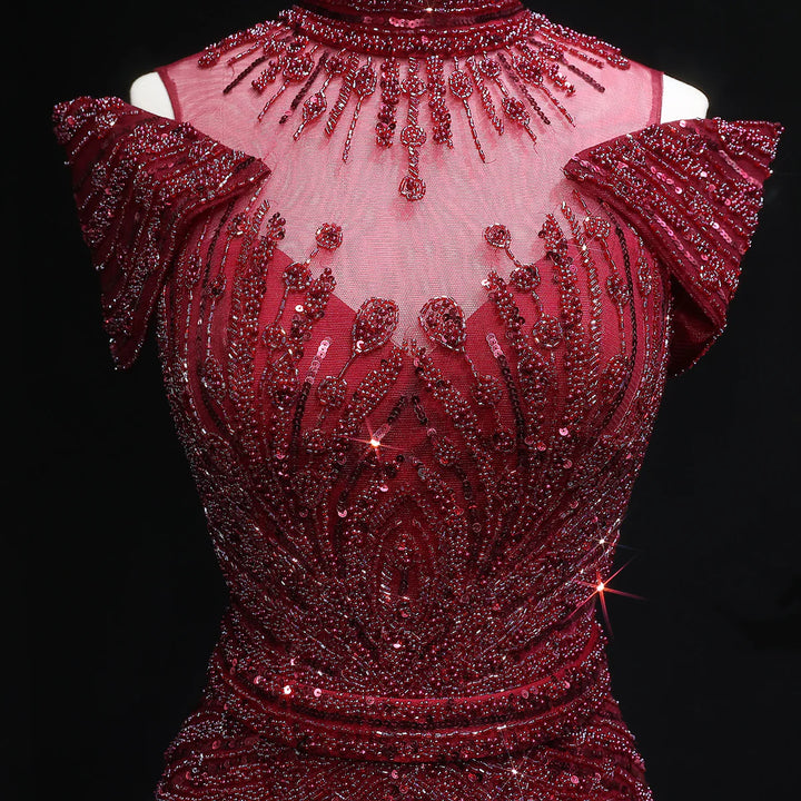 Luxury Beaded Off-Shoulder Formal Dress SS109-DreamyVow