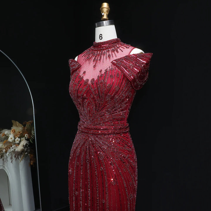 Luxury Beaded Off-Shoulder Formal Dress SS109-DreamyVow