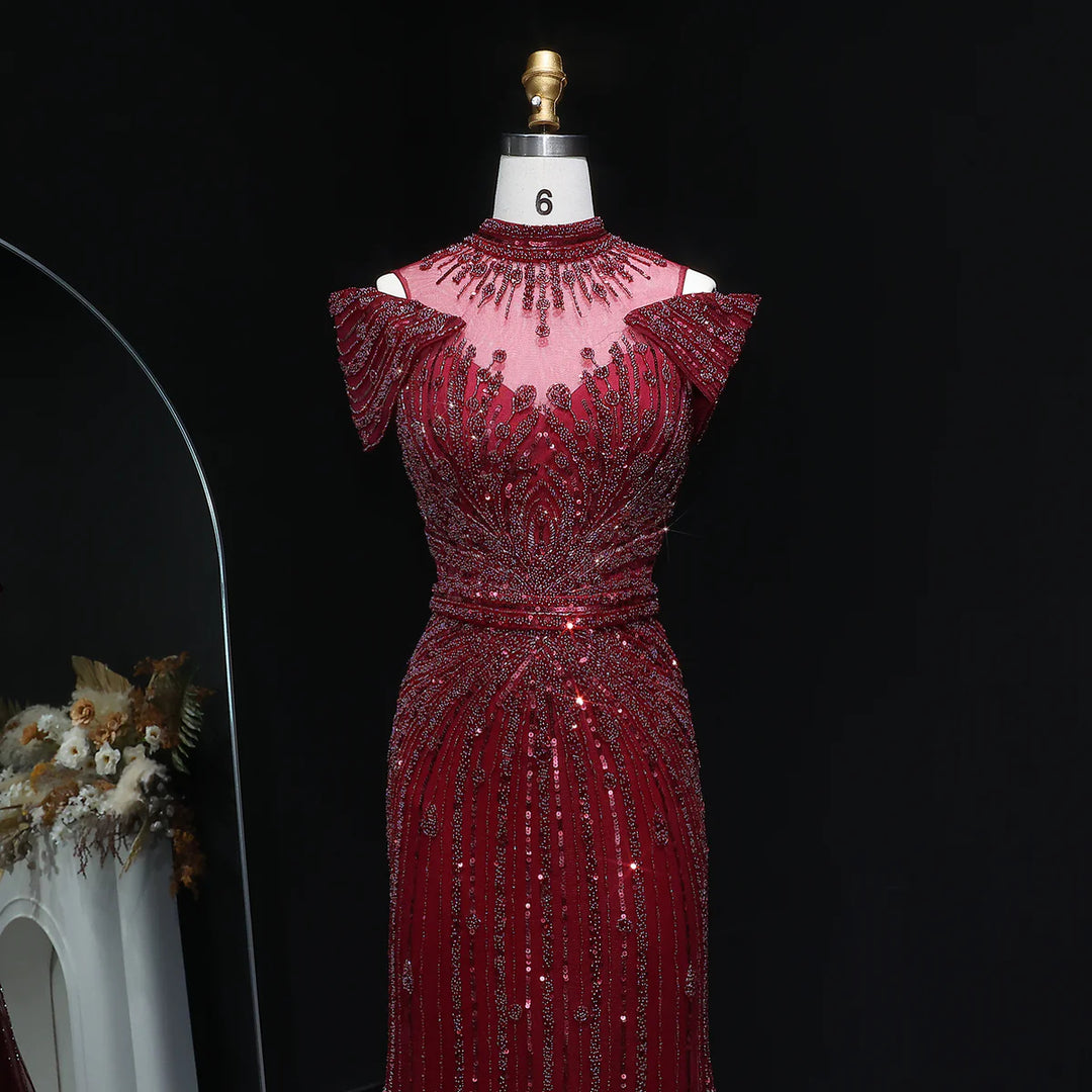 Luxury Beaded Off-Shoulder Formal Dress SS109-DreamyVow
