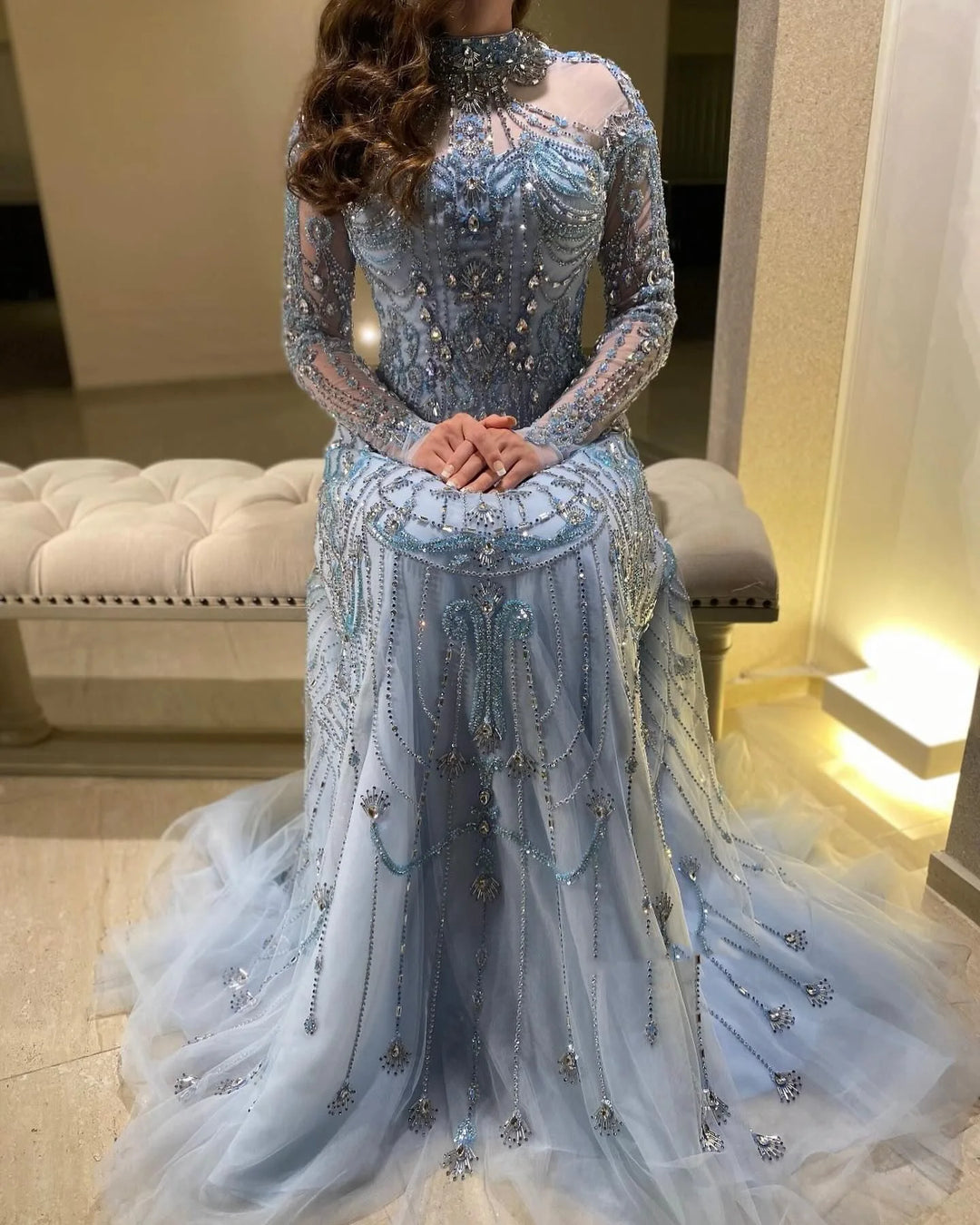 Luxury Rose Pink One Shoulder Mermaid Evening Dresses for Women Wedding Party High Slit Long Prom Formal Gowns Blue / 20 Luxury Rose Pink One Shoulder Mermaid Evening Dresses for Women Wedding Party High Slit Long Prom Formal Gowns Blue / 20