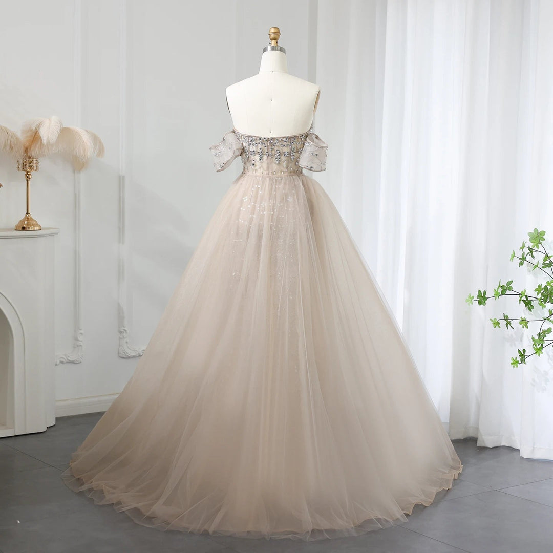 Luxury Champagne Mermaid Arabic Evening Dress for Wedding party SS168