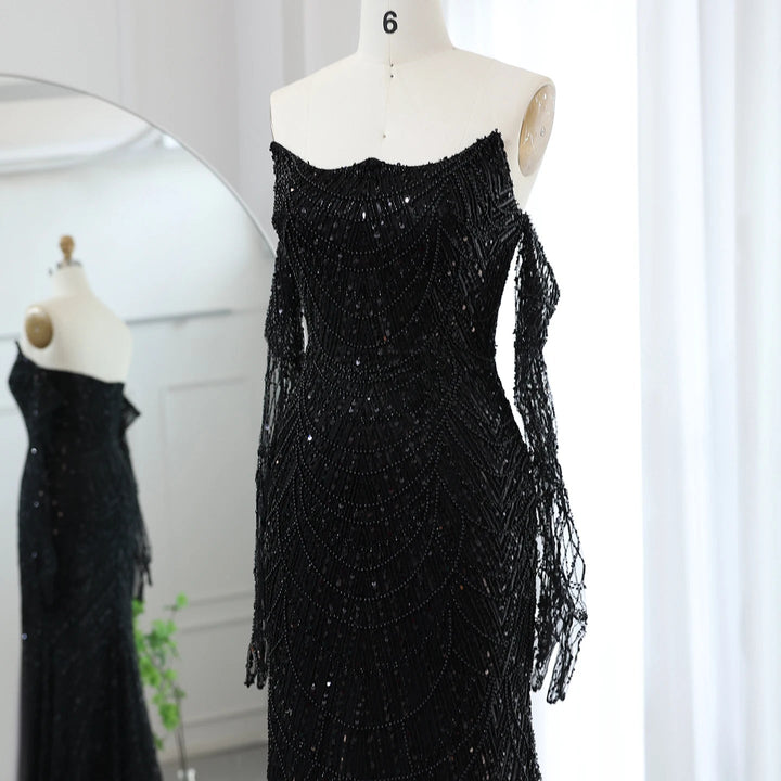 Luxury Dubai Mermaid Green Evening Dresses with Gloves SS606