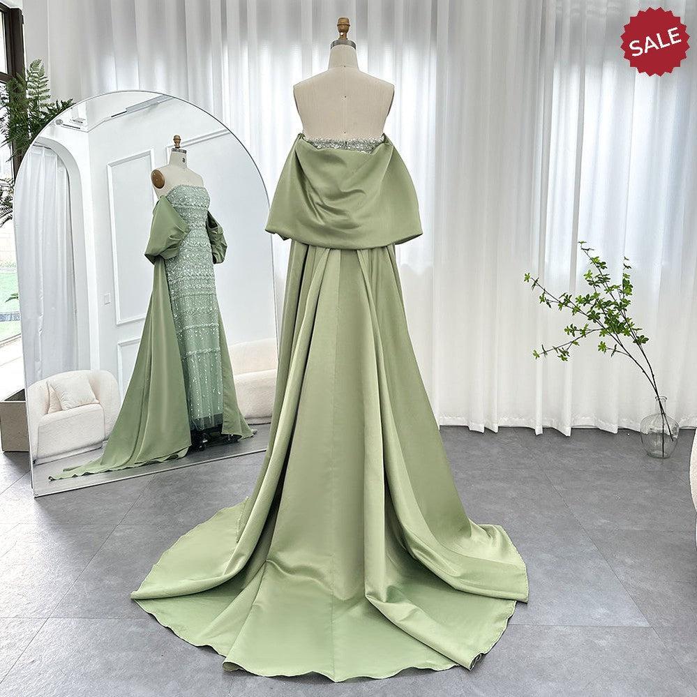 DreamyVow Luxury Dubai Sage Green Evening Dresses with Cape 2024 Arabic Blue Beaded Elegant Women Wedding Party Gowns 238 Sage Green / 2 DreamyVow Luxury Dubai Sage Green Evening Dresses with Cape 2024 Arabic Blue Beaded Elegant Women Wedding Party Gowns 238 Sage Green / 2