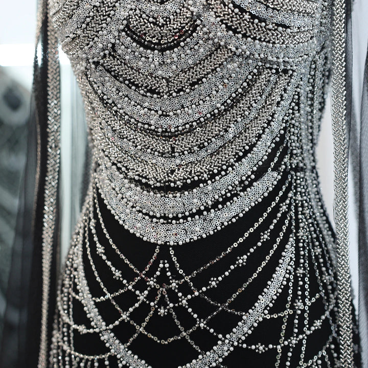 Luxury Evening Dresses with Cape Sleeves SS209