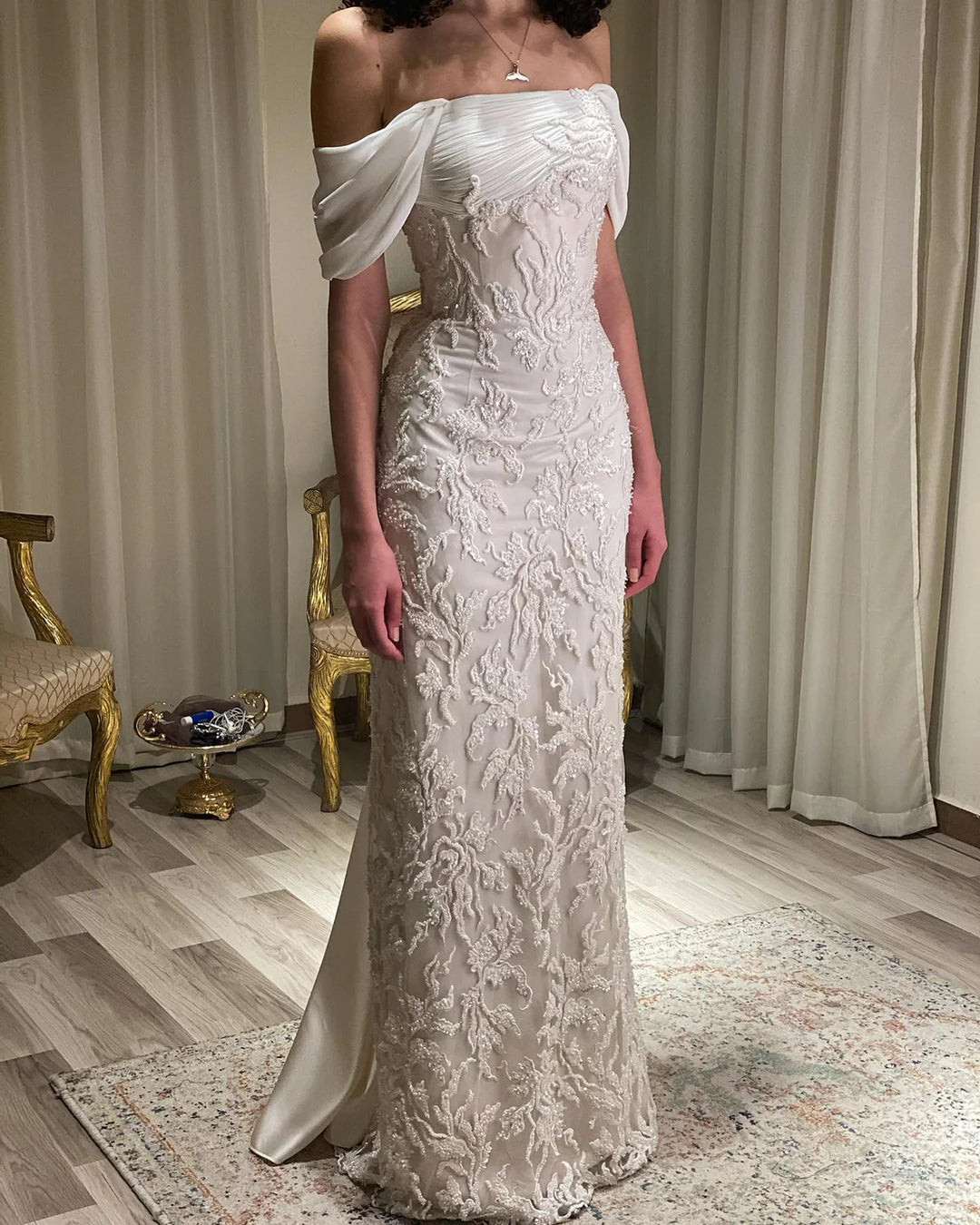 Luxury Ivory Sequin Embroidered Off Shoulder Evening Dress SS622 Magenta / 18 Luxury Ivory Sequin Embroidered Off Shoulder Evening Dress SS622 Magenta / 18