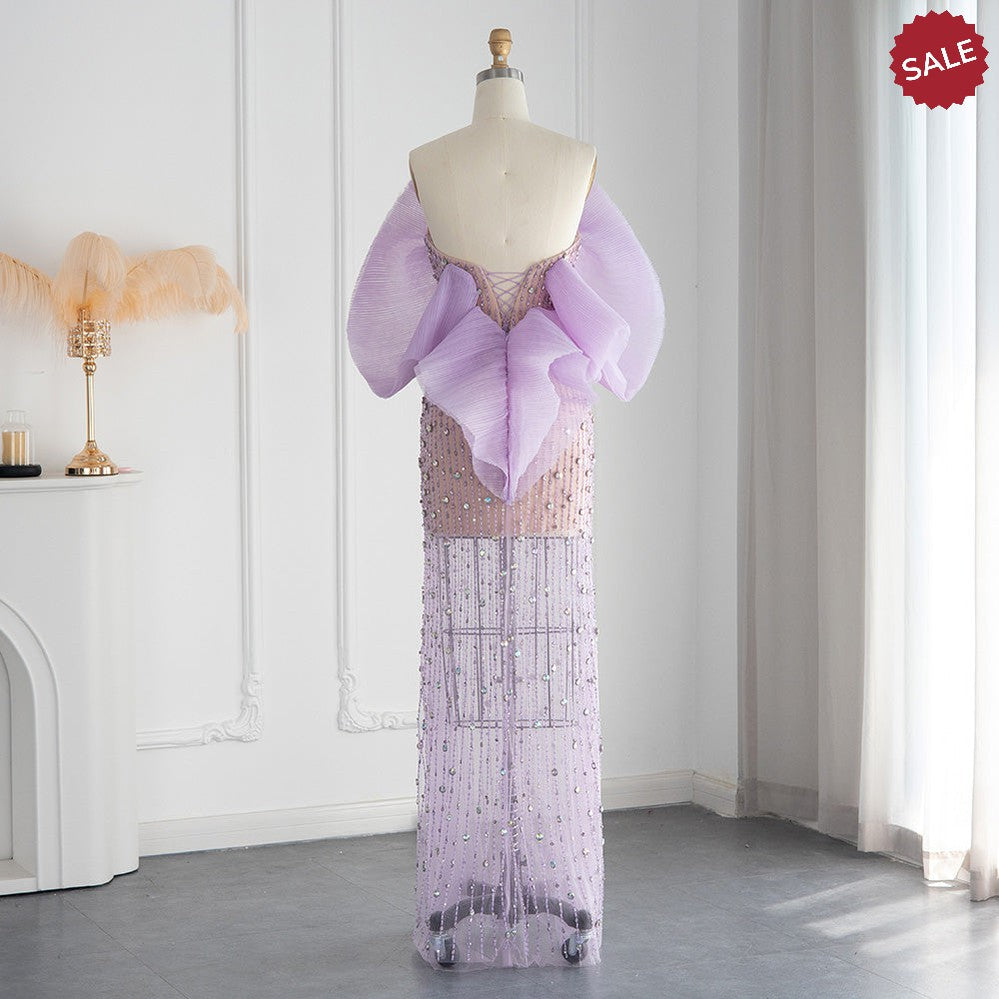 Luxury Lilac Long Evening Dress for Women Wedding Party SS327