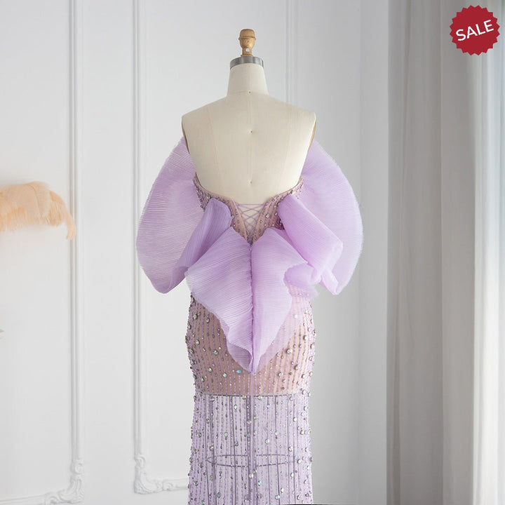 Luxury Lilac Long Evening Dress for Women Wedding Party SS327