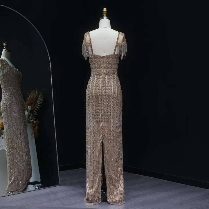 Luxury Pink Cream Evening Dress Formal Party Gowns SS712