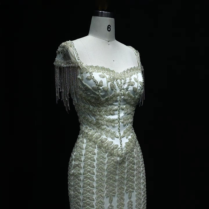 Luxury Pink Cream Evening Dress Formal Party Gowns SS712