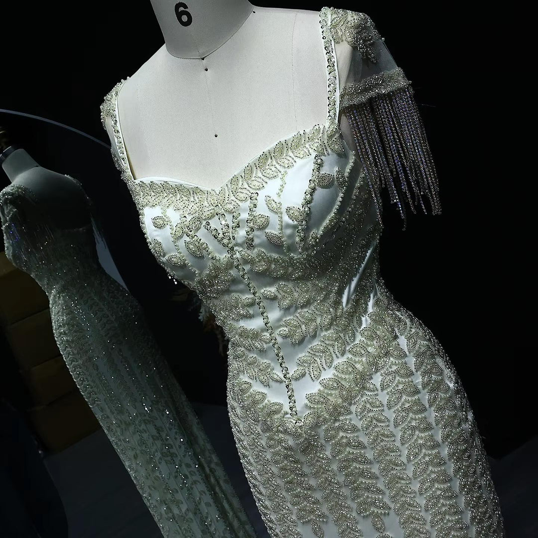 Luxury Pink Cream Evening Dress Formal Party Gowns SS712